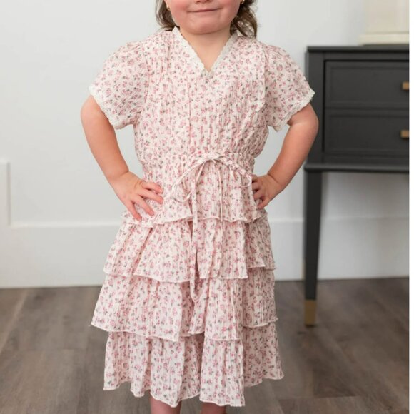 Other - NWT - Lena & Lou - Little Girl's Floral Tiered Dress - Size 6-7